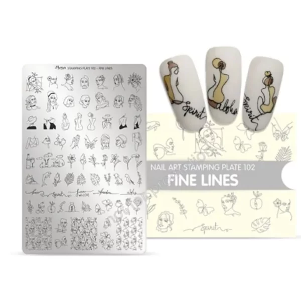 Moyra stamping plate 102 - Fine Lines