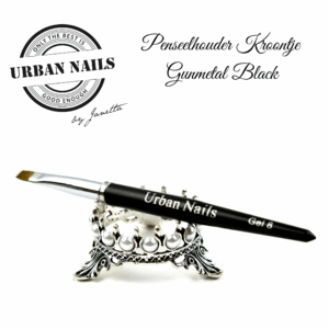 Penselenhouder kroontje gunmetal black