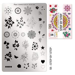 Moyra stamping plate 058 - Step by Step