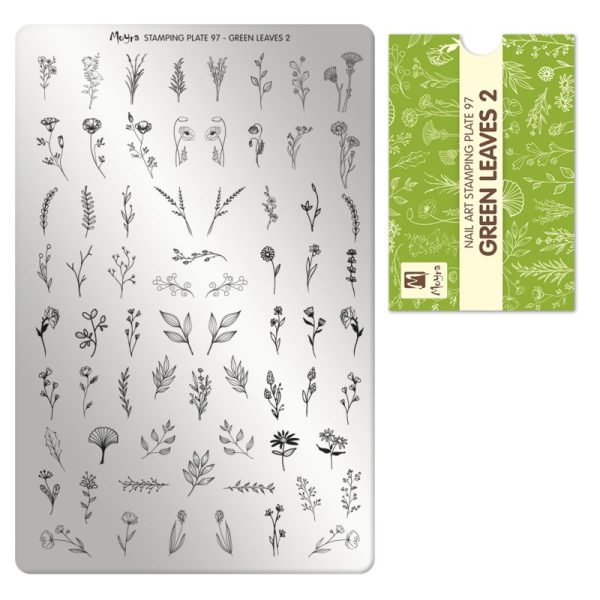 Moyra Stamping plate 97 Green Leaves 2