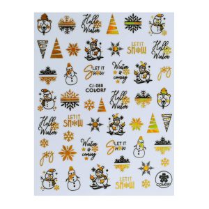 Nail Art Sticker IV - 05 Christmas Gold