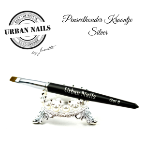 Penselenhouder kroontje zilver