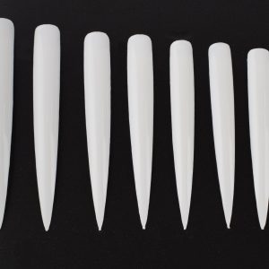Tip box tips Stiletto wit 10 pcs straight
