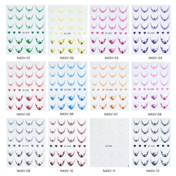 Nail Art Sticker V - 01 tot 12 Nail Art Sticker V - 01 tot 12